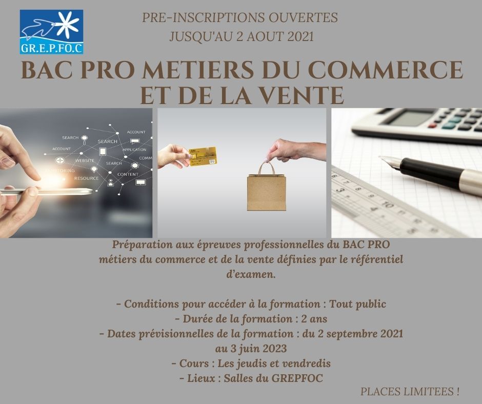 BAC PRO COMMERCE VENTE – GR.E.P.FO.C